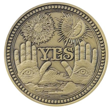 Yes or No 1pcs Bronze Challenge Coin Ja Nein Münze Ja Nein Herausforderung Münze Entscheidungsmünze Gedenkmünze Choice Coins Ja Oder Keine Gedenkmünzsammlung(Stil 2)