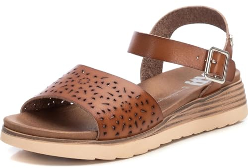 XTI - Sandalen Damen Taupe - Bequeme und vielseitige Schuhe - Casual Mode - Modell 14291202 (Größe 37)