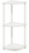 Furinno Turn-N-Tube 3-Tier Corner Display Rack Multipurpose Shelving Unit, White/White