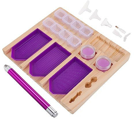 KONTONTY Holzregal Stickerei Malwerkzeug Tablett Lagerung Und Organizer Stickerei Malwerkzeug Platte Werkzeugregal