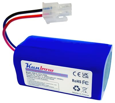 Kunbow 3200mAh Li-ion akku,Ersatzakku für iLife A4, A4s, A6, V7, V7s Plus, V7s Pro, X620, Y8H4 Saugroboter(14.8V/47.36Wh)