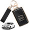 TPU Car Key Cover for Renault, 4 Buttons Key Card Case with Keychain Durable Key Fob Holder Protection Cover Compatible with Renault Clio Kadjar Megane Captur Espace Dacia Duster (Black)
