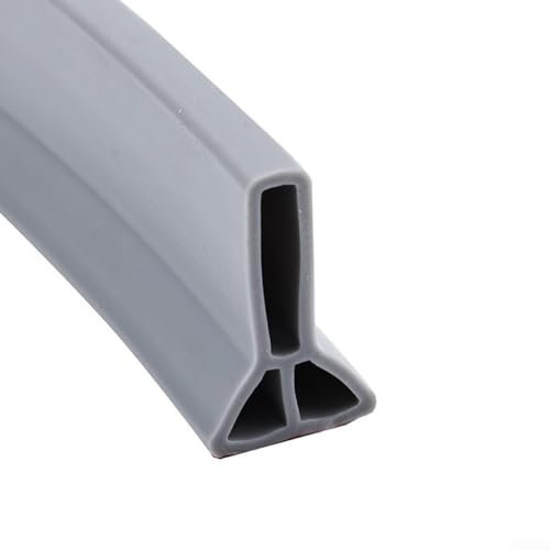 Seuil de douche en silicone avec adhésif acrylique imperméable - Barrière de sol pour salle de bain, évier de cuisine (5 cm, gris, 250 cm)