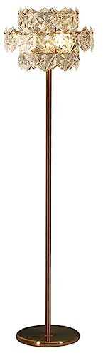 NESPIQ Lampadaire Lampadaire sur Pied Lampadaire Haut en Métal Moderne Lampadaire pour Salon Et Chambres Abat-Jour en Verre Lampe À Poteau Haut lampadaire Salon