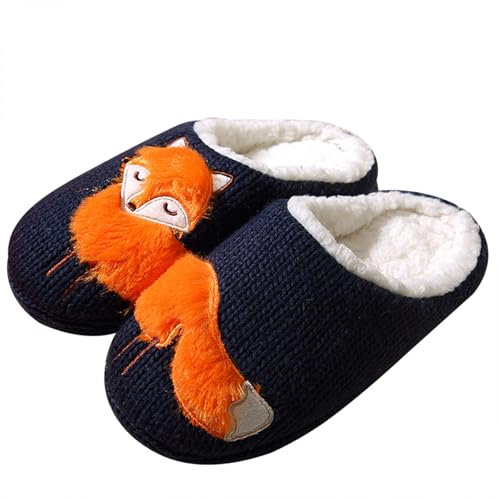 MIEHUIAI Pantofole Donna Invernali Peluche Ciabatte Casa Pelose Calde Morbide Pantofole Memoria Schiuma Scarpe Interno All'aperto(40/41EU,Volpe arancione)