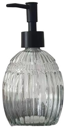 Seifenspender, Handseifenspender, Seifenspender 400 ml, Seifenspender aus klarem Glas mit Pumplotionsspender, nachfüllbarer Seifenspender(Black)