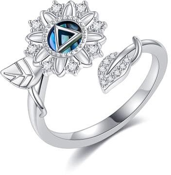 Nüchternheits Ring 925 Sterling Silber Abalone Muschel AA Ring Nüchternheits Schmuck für Anonyme Alkoholiker Genesungs Schmuck für Frauen