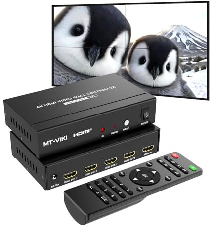 MT-VIKI 4K60Hz HDMI Video Wall Controller 2x2 4K Eingang&Ausgang180° drehbar HDMI 2.0 HDCP 2.2 18Gbps RGB 4:4:4