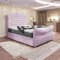 MOORCROFT BEDS 5FT King Size Luxury Sleigh Bed Frame Majestic Chesterfield Upholstered In Plush Velvet – No Mattress – No Storage (Pink, 5FT King No Storage)
