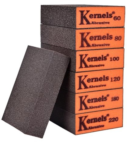 12 Pcs Sanding Blocks for Wood, Sanding Sponges, 60/80/100/120/180/220 Grit Sandpaper Block