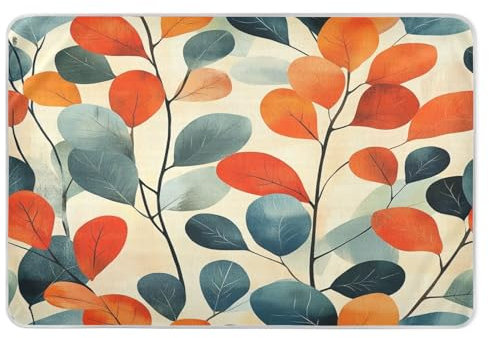 Extra Large Resuable Training Pee Pads for Kids Fall Flowers Beige Soft Absorbent Bed Wetting Pad Skin-Friendly Pee Mats for Kids Adults Pets 34 × 52