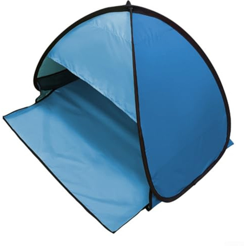 RANRAO Automatisches Pop-Up-Haustierzelt: UV-Schutz und einfacher Aufbau für den Außenbereich, Strand-Sonnenschutz (doppelt blau)