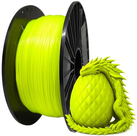 Finnotech F3D Premium TPU Filament 1.75 mm, Flexibles 3D-Drucker Filament, Maßgenauigkeit +/- 0.03mm, 1 kg Spule, Exzellente Haftung, Für exakte 3D Drucke, Gelb Fluo