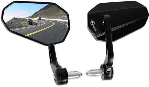 evermotor Rétroviseur de moto, E24 rétroviseur d'extrémité de guidon, rétroviseur de moto en aluminium, pour quad scooter ATV scooter, 2 pièces