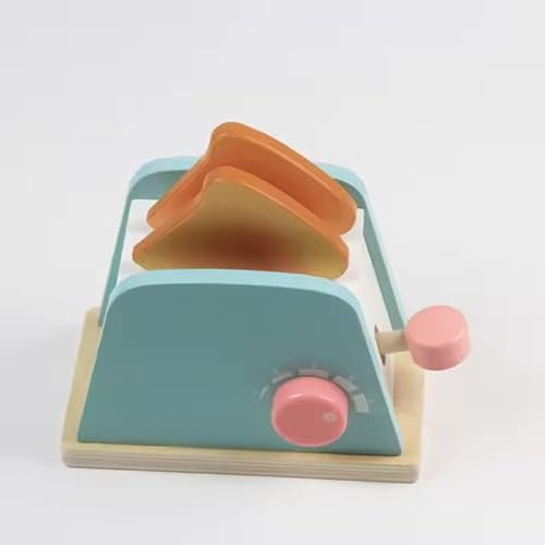 Montessori Holzspielzeug Küchenset ab 2 3 4 5 Jahren – Toaster & Mixer Set mit Zubehör – Rollenspielzeug aus Holz für Kinder – Lernspielzeug für Fantasie & Entwicklung | (ToySet-ToasterSet)
