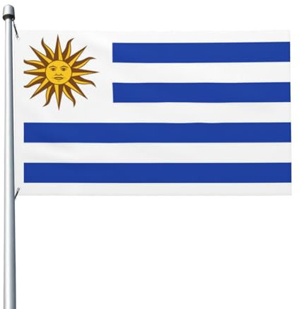 Bandera de Uruguay de doble cara de 3 x 5 pies, pancarta resistente para exteriores y jardín, fácil de instalar y duradera para cualquier entorno