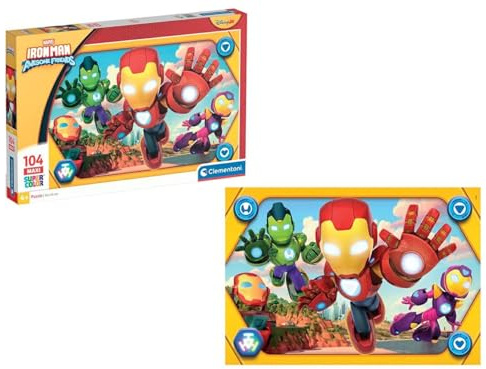 Clementoni Ironman Puzzle 104 Maxi Teile | 62 x 42 cm für Kinder ab 4 Jahre - Puzzle von Clementoni 23778