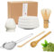 YANGUN 6Pcs Matcha Whisk Set, Matcha Tea Set with Bamboo Whisk, Ceramic Bowl, Scoop & Holder, Complete Matcha Making Kit, Reusable Matcha MakingKit for Traditional Japanese Tea Ceremony(White)