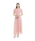 VALORIALUXE Abito Lungo Elegante Donna con Maniche Volant e Scollo a V – Vestito da Cerimonia Made in Italy (IT, Testo, XXL, Regular, Regular, Rosa Antica)