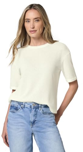 Damen T-Shirt mit Rundhals im Strick-Look