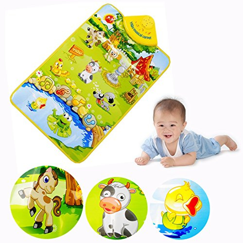 Cisixin Musik Sound Farm Tier Kinder Baby Spielen Spielen Mat Teppich Play Mat