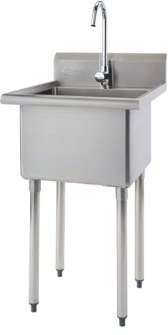 TRINITY Basics 21.5 NSF Freestanding Stainless Steel Utility Sink w/Faucet