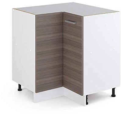 Vicco Eckunterschrank R-Line, Küchen Eckschrank, Grau/Weiß, 75.6 cm ohne Arbeitsplatte