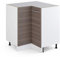 Vicco Eckunterschrank R-Line, Küchen Eckschrank, Grau/Weiß, 75.6 cm ohne Arbeitsplatte
