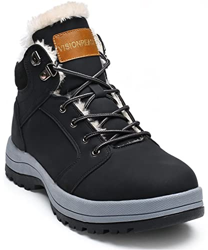 Visionreast Varma fodrade vinterskor, unisex, vattentäta vandringsskor, snöstövlar, vinter, vandring, för män och kvinnor, med snörning, halkfria, för utomhus