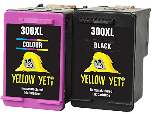 YELLOW YETI Ersatz für HP 300XL 300 XL Druckerpatronen Schwarz/Farbe kompatibel für HP Deskjet D1660 F2420 F2480 Photosmart C4780