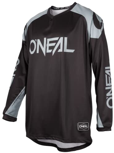 O'NEAL | Jersey | Enduro Motocross | Atmungsaktives Material, Maximale Bewegungsfreiheit, Verlängerter Rücken | Jersey Matrix Ridewear | Erwachsene | Schwarz Grau | Größe S