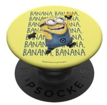 PopSocket : PopGrip Despicable Me Minions Gone Bananas PopSockets Ausziehbarer Sockel und Griff für Handys/Tablets mit Tauschbarem Top