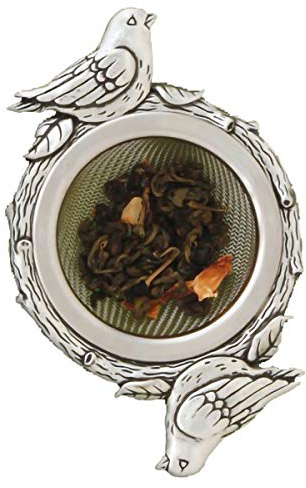 Basic Spirit Décor Teesieb – Vögel – Geschenk für Teeliebhaber, einzigartiges Design für Cocktails, Tee, Kräuter, Kaffee und Getränke