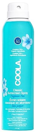 COOLA Classic Body Sunscreen Spray SPF 50+, Fragrance Free, 177ml