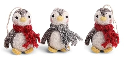 Én Gry & Sif Pinguin-Anhänger Classic aus Filz, Weihnachts-Deko - 3 Stück