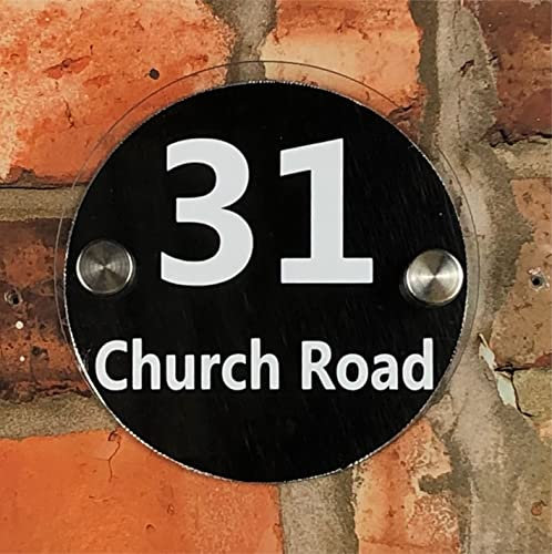House Number Plaques Glass Effect Acrylic Signs Door Plates Name Wall Display