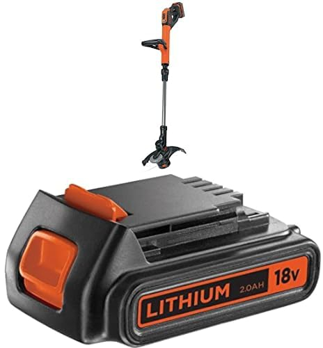 Bundle of Black+Decker Akku-Rasentrimmer EasyFeed, 18V 4,0Ah, inkl. Akku und Ladegerät + Black+Decker Li-Ion Slidepack Akku BL2018 (18V 2,0Ah, passend für alle Black+Decker 18V-Gartengeräte)
