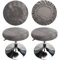 HuaLiSiJi Hocker Bezug Rund Grau Luxuriöser Stoff, Durchmesser 30-40cm, Rund Dehnbar Knitterfrei Waschbar Staubdicht Hocker Bezug (2 PCS Grau)