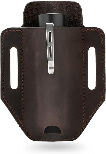 VIPERADE PJ31 - EDC Lederscheide Multitool Scheide Werkzeuge Holster Messer Gürtelscheide Taschenlampe Scheide für Leatherman Multitools Messerscheide(Braun)