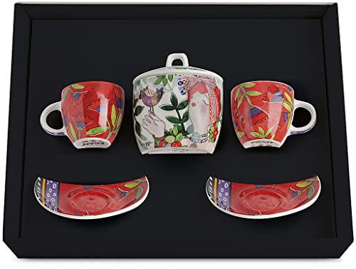 Set di Egandella Collezione Le Pupazze. Oggetto Realizzato in New Bone chinadi Colore Rosso. La referenza è: 214039