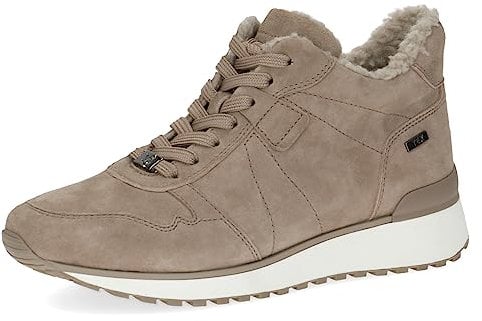 CAPRICE Damen Sneaker hoch mit Fütterung aus Leder Wasserabweisend, Braun (Mud Suede), 38 EU