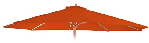 Mendler Ersatz-Bezug für Sonnenschirm Florida, Sonnenschirmbezug Ersatzbezug, Ø 3m Polyester 6 Streben - Terracotta