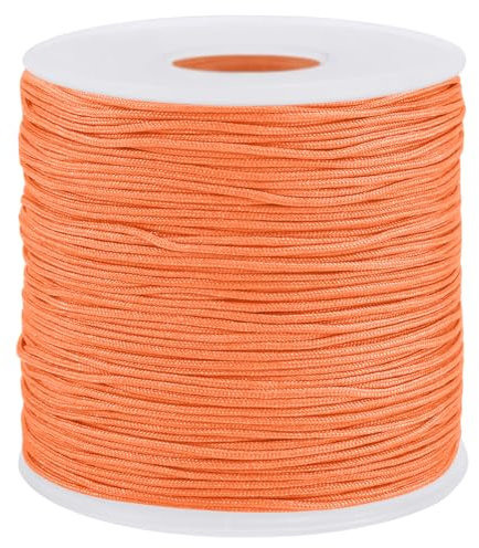 Uiopa Nylon Cord, 0.7mm x 131 Yards Nylon String for Bracelet Making, Beading Thread Bracelet Cord for Necklace, Jewellery Making, Macrame, DIY Crafts, Fluorescent Orange