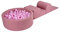 MEOWBABY Bällebad mit Schaumstoff Bausteinen - Spielplatz aus Schaumstoff mit 200 Bällen für Kinder - Weiches Indoor Bällebad Baby ab 1 Jahr, Boucle, Rosa