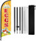 FSFLAG Farm Fresh Eggs Federflagge mit Fahnenmast-Kit und Erdspieß, 2,4 m hoch, Werbung, windstill, Bauernhof, frische Eier, Flaggenschild für Draußen, Innenbereich, Geschäft