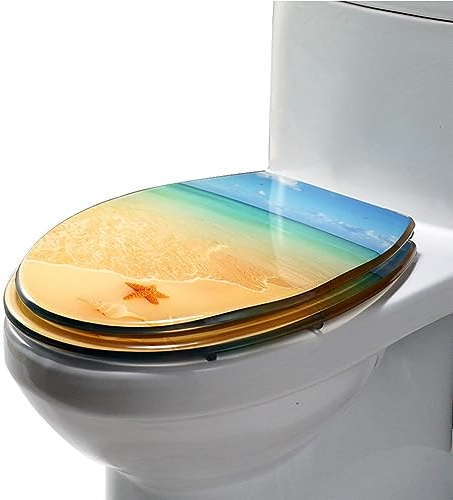 LIYUXI Toilettendeckel Resin WC-Sitze Sicherheit leise Modisch Toilettendeckel geruchlos (Color : Orange, Size : Einheitsgröße)