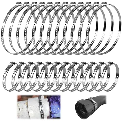 30 Pcs Abrazaderas Metalicas para Tubos, Abrazaderas Metalicas de Presion, Abrazadera Metalica de Acero Inoxidable, 20-120 mm CV Bridas Metalicas para Tubo, para Fijación Tubería