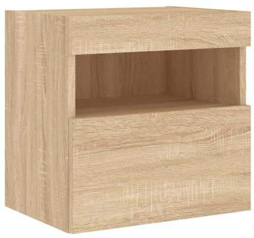 vidaXL Mueble de TV de Pared con Luces LED Roble Sonoma 40x30x40 cm