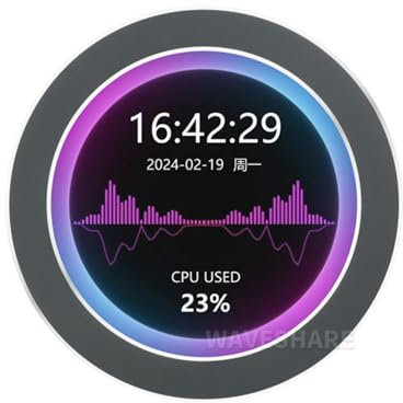 TUOPUONE 4 Inch USB Monitor AIO LCD Screen CPU Cooler Screen/Display Screen For Inside PC/Desktop RGB Ambient Screen With Music Spectrum Analysis Function Grey Color
