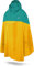 normani Unisex Regenponcho - Wind und Wasserdicht mit Bauchtasche, 3M Refelktoren und seitlichen Eingriffen Farbe Petrol/Gelb Größe L-XL
